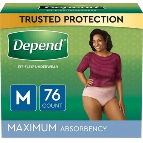 Depend FIT-FLEX Adult Incontinence Underwear for Women, Maximum Absorbency