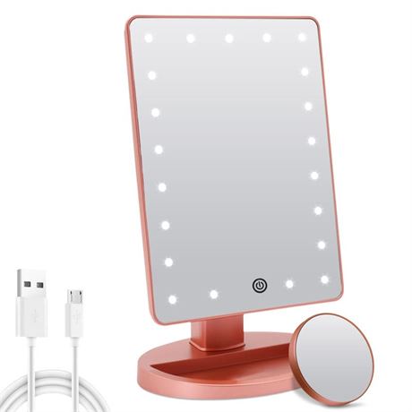 COSMIRROR Lighted Makeup Vanity Mirror - Rose Gold