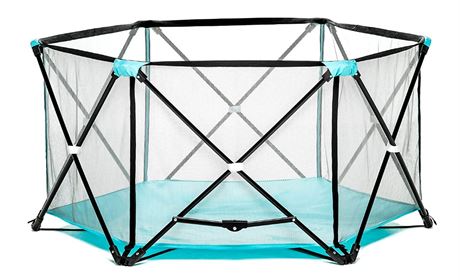 Regalo My Play Portable Play Yard Indoor and Outdoor Washable Aqua 6-Panel