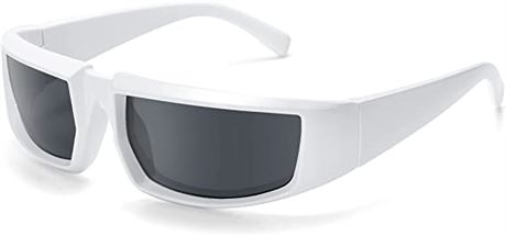 VANLINKER Thick Wrap Around Sunglasses VL9697 - White