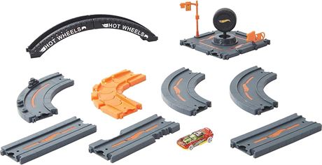 Hot Wheels Toy Car Track Set City Track Pack, 10 Component Parts