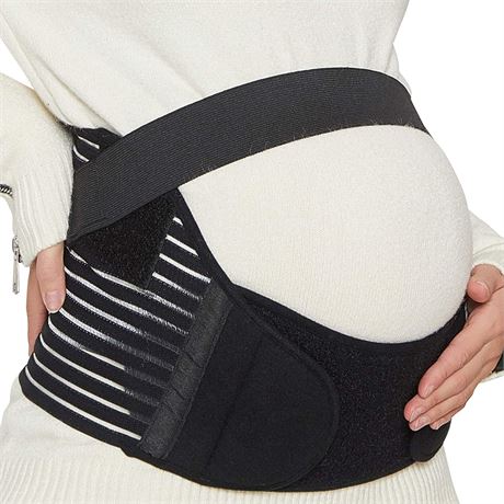 Pregnancy Support Maternity Belt, Waist/Back/Abdomen Band Black, Size M