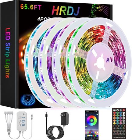 HRDJ Led Strip Lights 65.6ft Smart Led Lights with App Control Remote