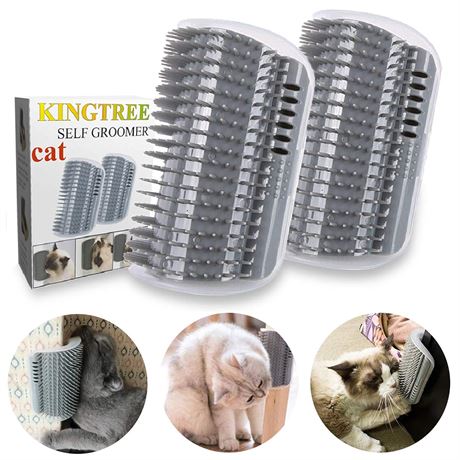 Kingtree Cat Self Groomer 2 Pack Wall Corner Brushes