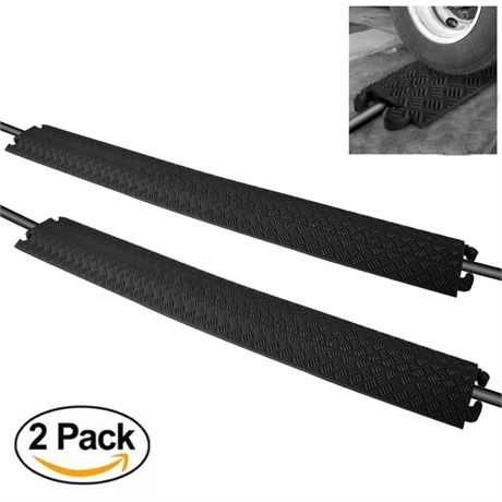 Pyle 80" Pyle PCBLCO101X 80 Inch Double Ramp Rubber Floor Cord Cover