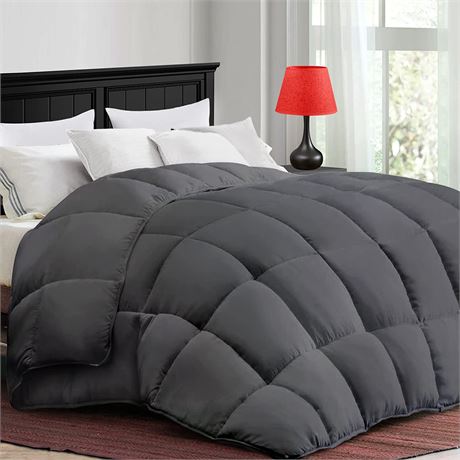 All Season Queen Comforter 88 x 88 Inches,Grey