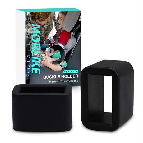 Morlike Silicone Belt Buckle Holder (Black, 2 Pack)