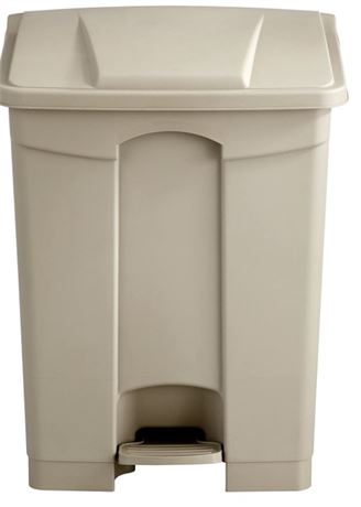 Safco Large Capacity Plastic Step-on Receptacle 17gal, Tan