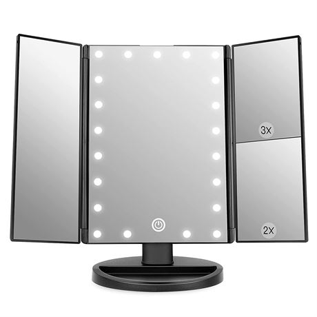 WEILY Makeup Mirror with 21 LED Lights Touch Screen