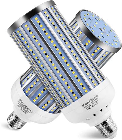 2 Pack 500W Equivalent LED Corn Light Bulb 5500 Lumen 6500K 60W