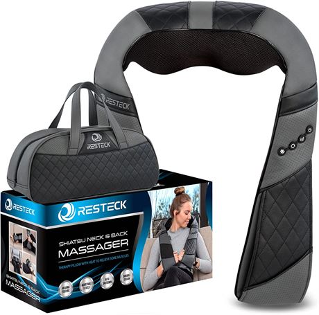 RESTECK Massagers for Neck and Back with Heat - Deep Tissue 3D Kneading Pillow