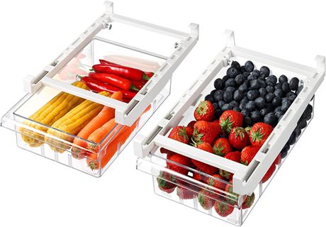 Mallyu Refrigerator Drawers, 2 Pack Fridge Drawer Organizer,