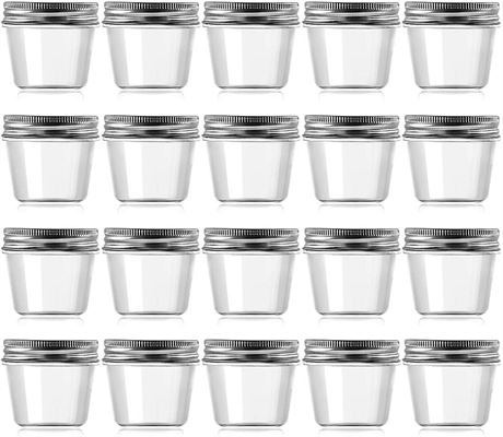 4 Ounce Clear Plastic Jars Containers With Screw On Lids