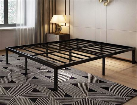 45MinST 14" Platform Bed Frame No Box Spring Needed, Queen