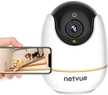 Netvue Indoor Camera, Enhanced Security Camera 1080P FHD 2.4GHz WiFi - White