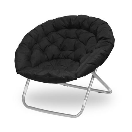 Oversized Polycanvas Foldable Saucer Chair, Black