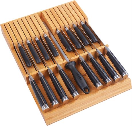 Utoplike In-drawer Knife Block Bamboo Kitchen Knife Drawer