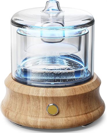 Glass Essential Oil Diffuser Humidifier Glass Reservoir Natural Wood Base