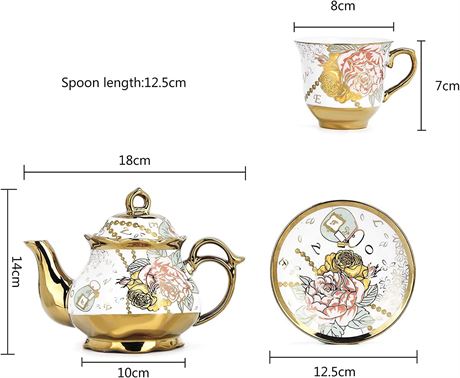 20 Piece European Ceramic Tea Sets,Bone China Coffee Set