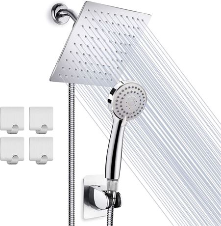 High Pressure 8'' Rainfall Stainless Steel Shower Head/Handheld Combo