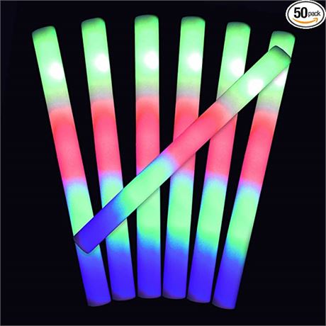 Mr Party King 50 LED Party Foam Light Sticks Batons