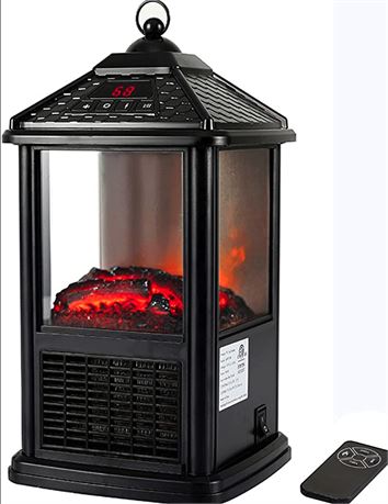 Freestanding Mini Small Indoor Electric Fireplace Lantern