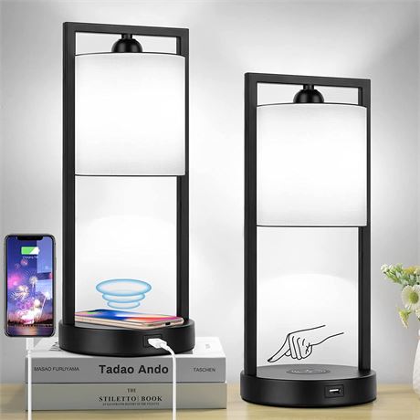 TOBUSA Table Lamps for Bedrooms Set of 2