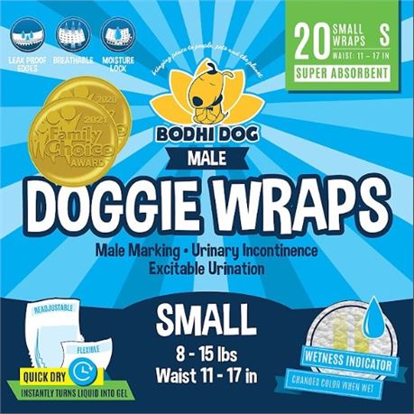 Disposable Dog Diapers Male, 20 Premium Diapers, 3pck