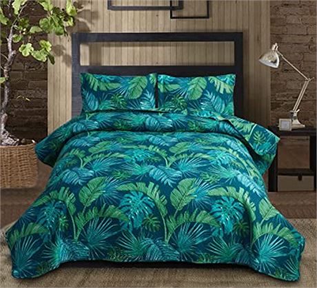 Arl Home Bedspread Coverlet Set, Queen, Summer Forest