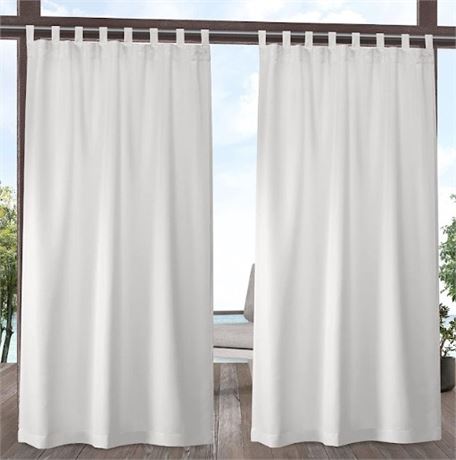 Exclusive Home Curtains Indoor/Outdoor Solid Cabana Tab Top Curtain Panel Pair