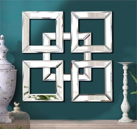 QMDECOR Square Mirrored Wall Decor Decorative Mirror 12x12