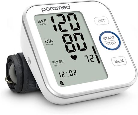 Paramed Blood Pressure Monitor - Bp Machine LCD Display 120 Sets Memory