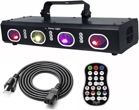 4 Lens DJ Disco Lights with 9 LED Strobe Lights Remote Control