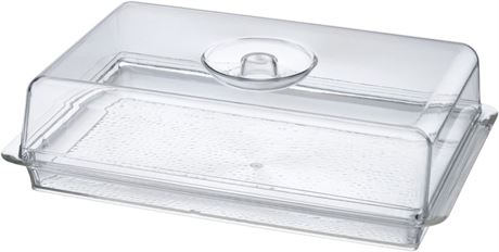 Rectangular Acrylic Tray & Dome Lid Clear 1 Pc