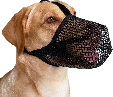 Dog Muzzle, Soft Mesh Covered Muzzles - Large