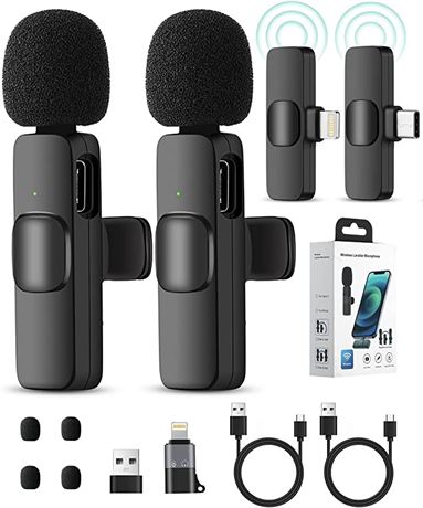 KEYOXY Wireless Lavalier Microphone, 2-in-1 Wireless Microphone