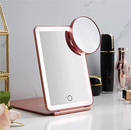 LED Foldable Travel Makeup Mirror - 5x7 inches 3 Colors