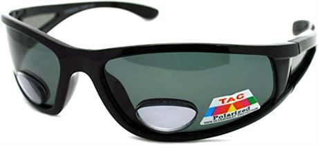 Men's Bifocal Reading Lens Black Sport Sunglasses Polarized