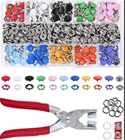 Crafts Metal Snap Button Kit with Snap Fastener Tool