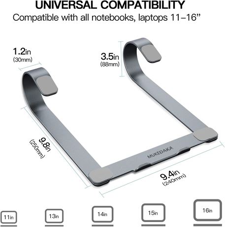 MUKEDAKA Laptop Stand for Desk for Laptops 11-16 Inches