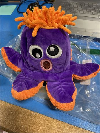 Reversible Octopus Plush Purple and Orange Striped