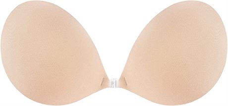 Niidor Strapless Bra Self Sticky Bra, Size D, Nude