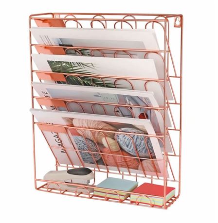 Pro Space Wall Mount File Organizer - Rose Gold