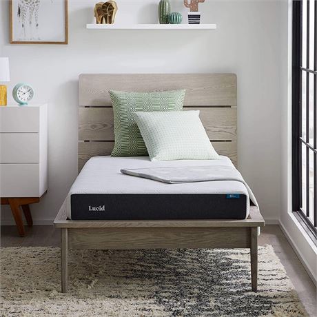 Lucid 6" Twin Mattress Firm Gel Memory Foam, Twin