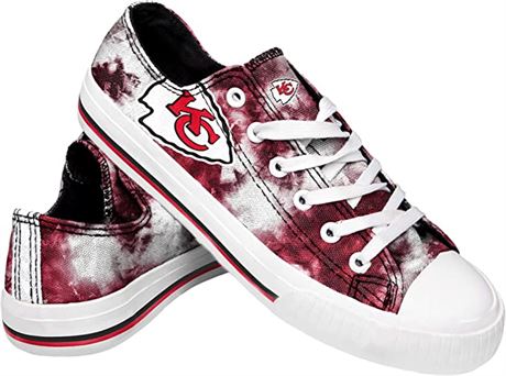 FOCO Kansas City Chiefs Womens Glitter Low Top Canvas Shoe