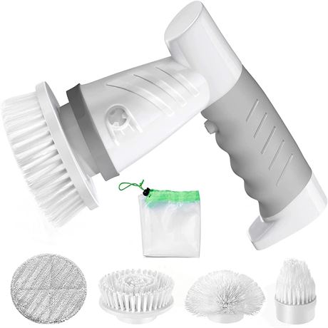 Cordless Electric Cleaning Brush with 4 Replaceable heads