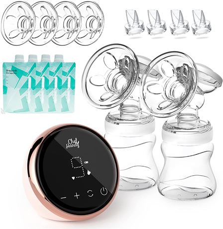 Portable Breast Pump with 2 Modes 9 Levels 24mm 27mm Massage Flanges