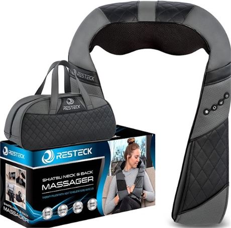 RESTECK Massagers for Neck and Back with Heat - Deep Tissue 3D Kneading Pillow