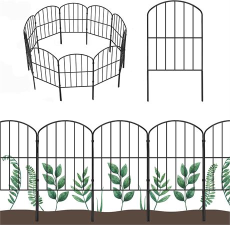 OUSHENG Decorative Garden Fence No Dig Fencing 10 Panels