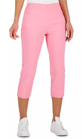 Hybrid & Company Stretch Pull on Business Capri Pants, Pink, L